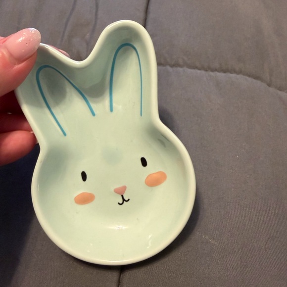 Other - Ceramic Bunny Dish - White and Blue